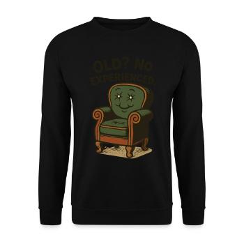 Antiques Lovers Old? No Experienced - Unisex Sweatshirt - black - Front - Alina (178cm) & Michal (187cm)