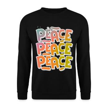 Peace Frieden - Unisex Pullover - Schwarz - Vorne - Alina (178cm) & Michal (187cm)