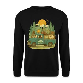 Brocante Express Rétro Vintage - Sweat-shirt Unisexe - noir - Devant - Alina (178cm) & Michal (187cm)