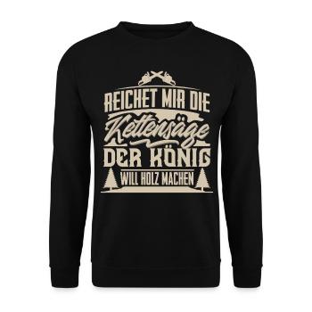 Holzfäller - Unisex Pullover - Schwarz - Vorne - Alina (178cm) & Michal (187cm)
