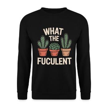 What The Fucculent - Unisex Pullover - Schwarz - Vorne - Alina (178cm) & Michal (187cm)