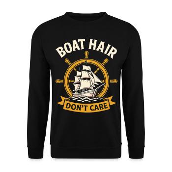 Boot Hair Don’t Care Dicton drôle - Sweat-shirt Unisexe - noir - Devant - Alina (178cm) & Michal (187cm)