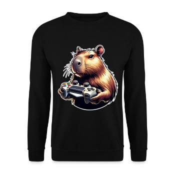 Capybara Gaming - Unisex Sweatshirt - black - Front - Alina (178cm) & Michal (187cm)