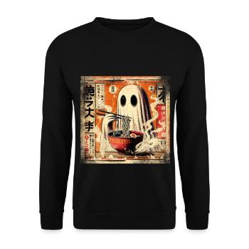 Ramen Ghost Grunge Poster Style - Unisex Sweatshirt - black - Front - Alina (178cm) & Michal (187cm)