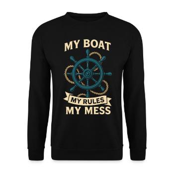 Mon bateau Mes règles Mon Chaos Nautique - Sweat-shirt Unisexe - noir - Devant - Alina (178cm) & Michal (187cm)