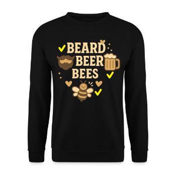 Bee Beekeeper Beard Beer Bees Honey - Unisex Sweatshirt - black - Front - Alina (178cm) & Michal (187cm)