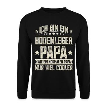 Bodenleger Papa - Unisex Pullover - Schwarz - Vorne - Alina (178cm) & Michal (187cm)