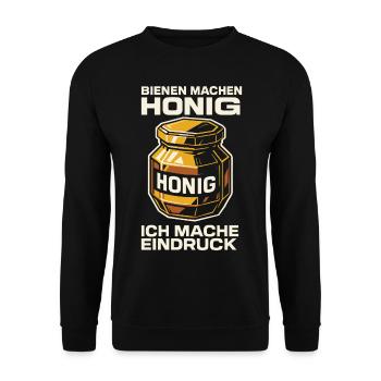 Les abeilles apiculteurs font du miel et je donne mon impression - Sweat-shirt Unisexe - noir - Devant - Alina (178cm) & Michal (187cm)