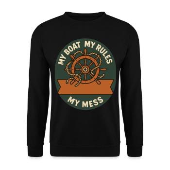Mon bateau Mes règles Nautique Vintage Navigation - Sweat-shirt Unisexe - noir - Devant - Alina (178cm) & Michal (187cm)