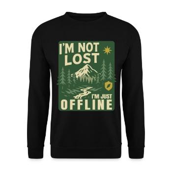 Ich Bin Nicht Verloren, Ich Bin Nur Offline - Unisex Pullover - Schwarz - Vorne - Alina (178cm) & Michal (187cm)