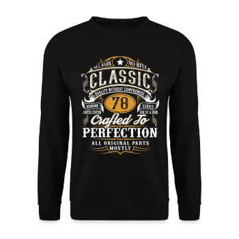 78. Geburtstag - Unisex Pullover - Schwarz - Vorne - Alina (178cm) & Michal (187cm)