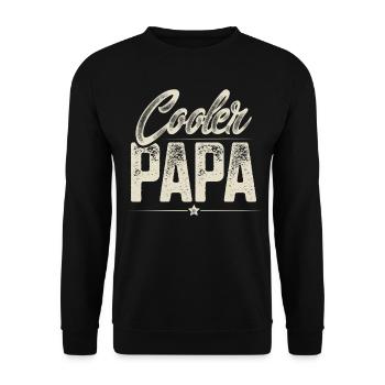 Papa Vater Vatertag - Unisex Pullover - Schwarz - Vorne - Alina (178cm) & Michal (187cm)