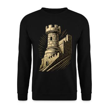 Chess Player Tower Chess Pieces Chessboard - Unisex Sweatshirt - black - Front - Alina (178cm) & Michal (187cm)