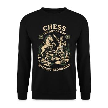Chess Art Design Dicton Drôle Pour Jeu De Société - Sweat-shirt Unisexe - noir - Devant - Alina (178cm) & Michal (187cm)