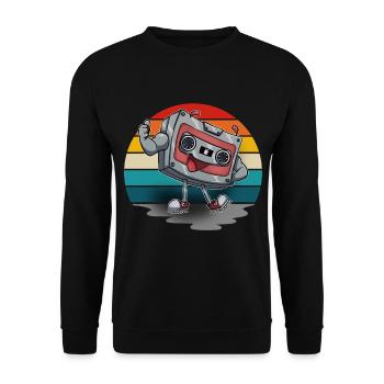 Kassette - Unisex Pullover - Schwarz - Vorne - Alina (178cm) & Michal (187cm)