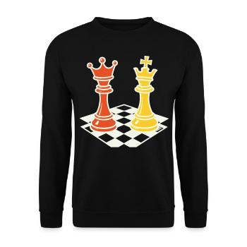 Joueur d’échecs Jeu de société Hommes Femmes - Sweat-shirt Unisexe - noir - Devant - Alina (178cm) & Michal (187cm)