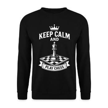 Keep calm and play chess Board game - Unisex Sweatshirt - black - Front - Alina (178cm) & Michal (187cm)