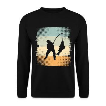 Angling - Unisex Sweatshirt - black - Front - Alina (178cm) & Michal (187cm)