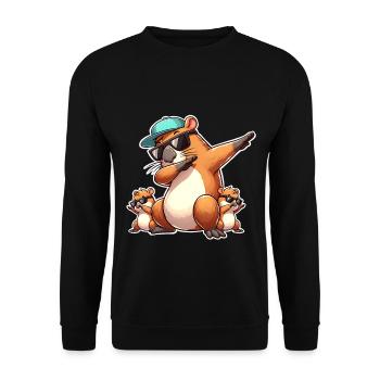 Capybara Papa Enfants Fils Fille - Sweat-shirt Unisexe - noir - Devant - Alina (178cm) & Michal (187cm)