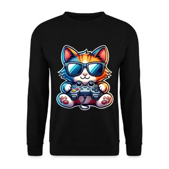 Cat Gaming Gamer - Sweat-shirt Unisexe - noir - Devant - Alina (178cm) & Michal (187cm)
