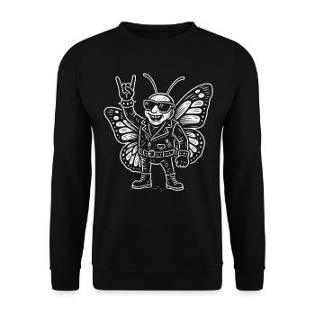 Heavy Metal Butterfly Rock Music Funny - Unisex Sweatshirt - black - Front - Alina (178cm) & Michal (187cm)