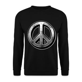 Peace sign - Unisex Sweatshirt - black - Front - Alina (178cm) & Michal (187cm)