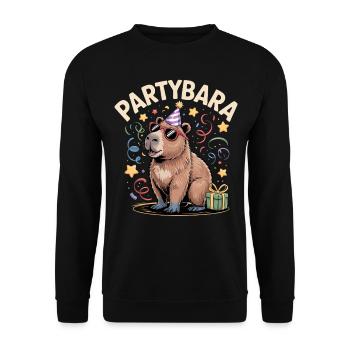 Partybara Capybara - Unisex Sweatshirt - black - Front - Alina (178cm) & Michal (187cm)