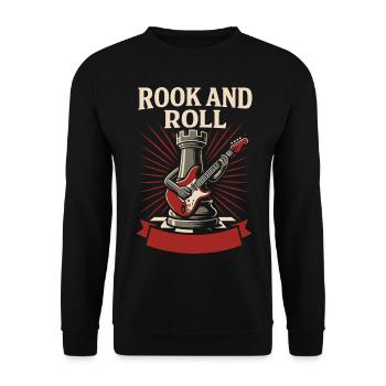 Rook And Roll Chess Player Funny Chess Club - Unisex Sweatshirt - black - Front - Alina (178cm) & Michal (187cm)