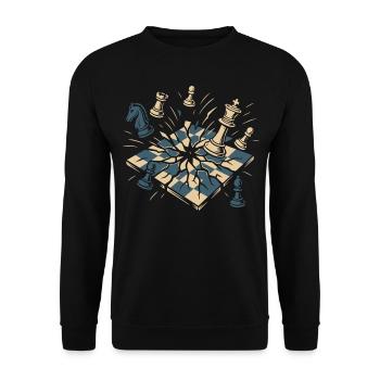 Joueur d’échecs Jeu de société Hommes Femmes - Sweat-shirt Unisexe - noir - Devant - Alina (178cm) & Michal (187cm)