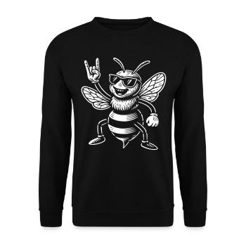 Rock Music Funny Heavy Metal Bee - Unisex Sweatshirt - black - Front - Alina (178cm) & Michal (187cm)