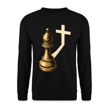 Chess Players Chess Pieces Bishops Shadows - Unisex Sweatshirt - black - Front - Alina (178cm) & Michal (187cm)