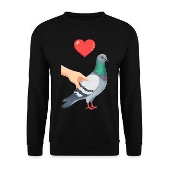Pigeon Pigeon Elevage Pigeons Eleveur de pigeons - Sweat-shirt Unisexe - noir - Devant - Alina (178cm) & Michal (187cm)