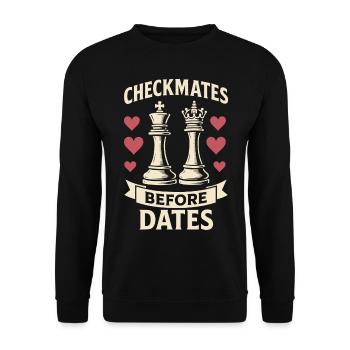 Chess Player Checkmate Before Dates - Unisex Sweatshirt - black - Front - Alina (178cm) & Michal (187cm)