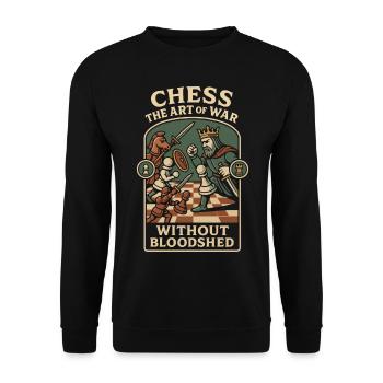 Échecs L’art de la guerre sans effusion de sang - Sweat-shirt Unisexe - noir - Devant - Alina (178cm) & Michal (187cm)