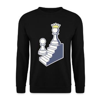 Joueur d’échecs pion à dames Journey - Sweat-shirt Unisexe - noir - Devant - Alina (178cm) & Michal (187cm)