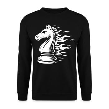 Jeu de société Chess Knight Flames - Sweat-shirt Unisexe - noir - Devant - Alina (178cm) & Michal (187cm)