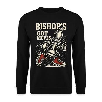 Bishop's Got Moves Chess Player Board Game - Unisex Sweatshirt - black - Front - Alina (178cm) & Michal (187cm)