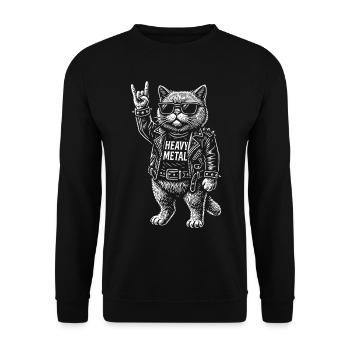 Heavy Metal Rock Musik Lustiges Outfit - Unisex Pullover - Schwarz - Vorne - Alina (178cm) & Michal (187cm)