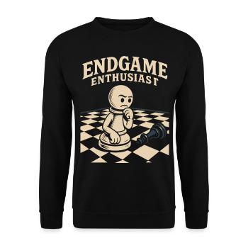 Endgame Enthusiast Chess Player Board Game - Unisex Sweatshirt - black - Front - Alina (178cm) & Michal (187cm)