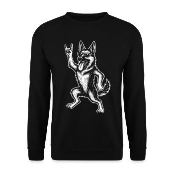 Drôle Heavy Metal Rock Musique Allemand - Sweat-shirt Unisexe - noir - Devant - Alina (178cm) & Michal (187cm)