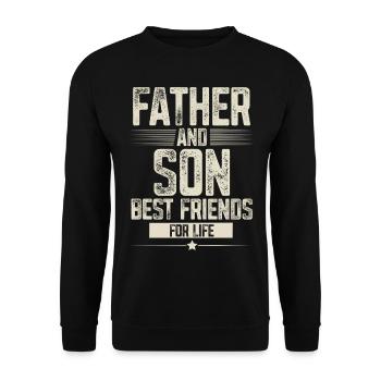 Vater Und Sohn Beste Freunde - Unisex Pullover - Schwarz - Vorne - Alina (178cm) & Michal (187cm)