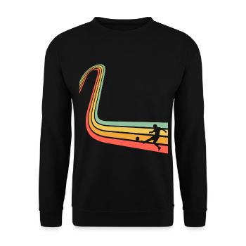 Football Retro Vintage - Unisex Sweatshirt - black - Front - Alina (178cm) & Michal (187cm)
