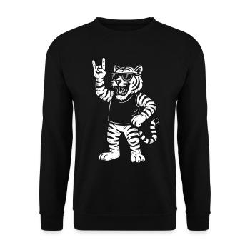 Tiger Metal Music Rock Musik Funny Heavy Metal - Unisex Pullover - Schwarz - Vorne - Alina (178cm) & Michal (187cm)