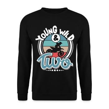 Motocross 2nd Birthday - Unisex Sweatshirt - black - Front - Alina (178cm) & Michal (187cm)