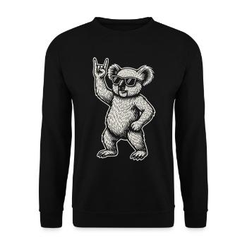 Rock Music Koala Heavy Metal Funny Design - Unisex Sweatshirt - black - Front - Alina (178cm) & Michal (187cm)