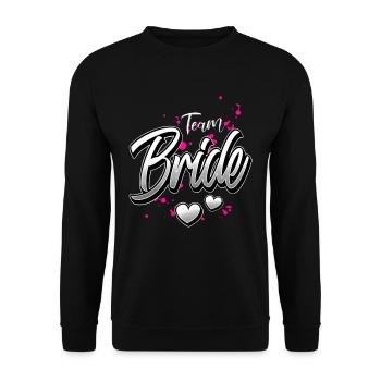Team Bride - Unisex Pullover - Schwarz - Vorne - Alina (178cm) & Michal (187cm)