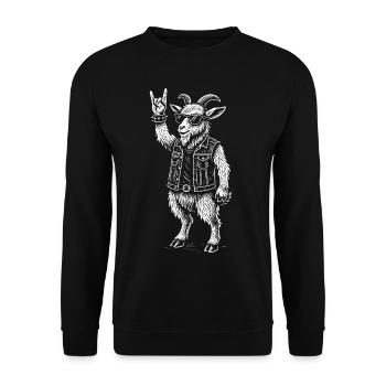 Métal Musique Pygmées Chèvre Rock Musique Drôle Lourd - Sweat-shirt Unisexe - noir - Devant - Alina (178cm) & Michal (187cm)