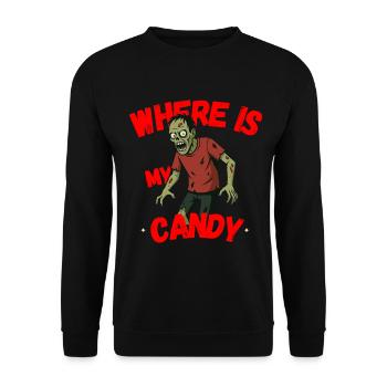 Where is my Candy - Zombie - Unisex Sweatshirt - black - Front - Alina (178cm) & Michal (187cm)