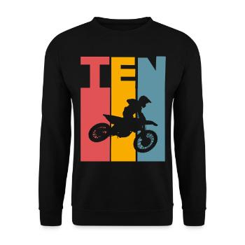 10th Birthday Motocross - Unisex Sweatshirt - black - Front - Alina (178cm) & Michal (187cm)