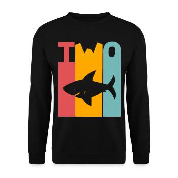 Shark 2nd Birthday - Unisex Sweatshirt - black - Front - Alina (178cm) & Michal (187cm)